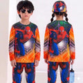 Spider-Man Print Full Sleeve T-Shirt Long Pant & Cap Set for Swimming wear & Regular Use