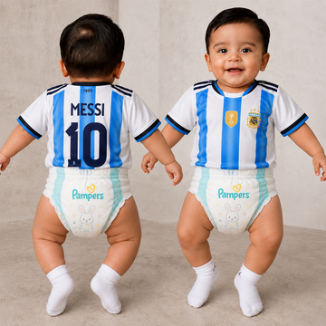 MESSI 10 WORLD CUP HOME 2026 FULL BODY PRINT PREMIUM QUALITY KIDS JERSEY WITHOUT PANT