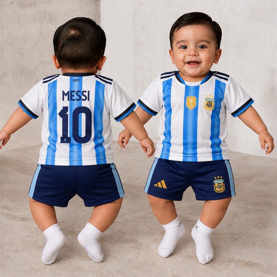 ARGENTINA MESSI 10 HOME FIFA WORLD CUP 2026 KIDS JERSEY + PANT